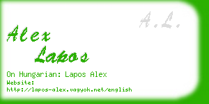 alex lapos business card